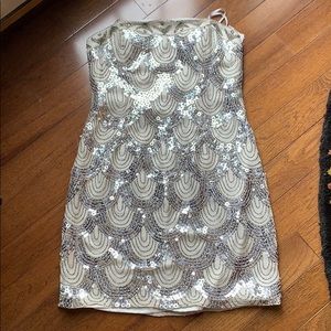 Adrianna Papell Shimmer Dress | Silver